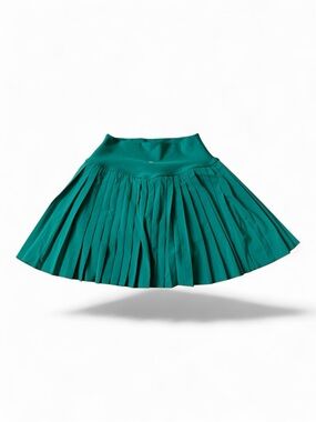 CRZ YOGA Pleated Emerald Green Skort